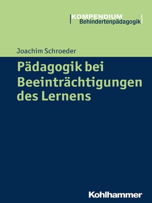 cover image of Pädagogik bei Beeinträchtigungen des Lernens